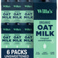 Willa s Organic Oat Milk - Unsweetened Original Oatmilk, Non-GMO, Shelf Stable, Low Sugar, Non-Dairy Vegan Milk, Made from Whol