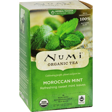 NUMI TEA HERB TEA,OG2,MOROCN MINT, 18 BAG