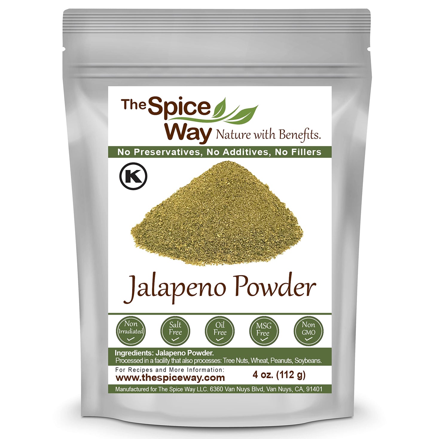 The Spice Way Jalapeno Powder - (4 Oz) Hot Pepper Powder From Pure Chile Dried Pods