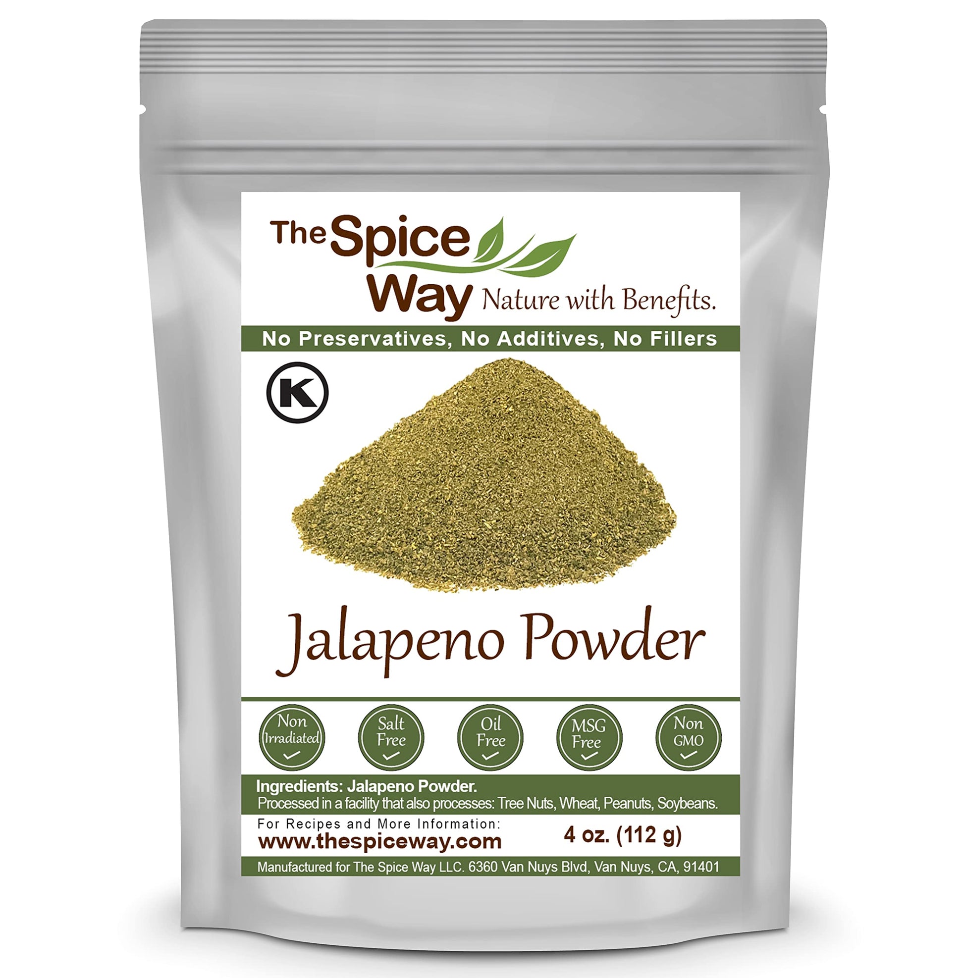 The Spice Way Jalapeno Powder - (4 Oz) Hot Pepper Powder From Pure Chile Dried Pods