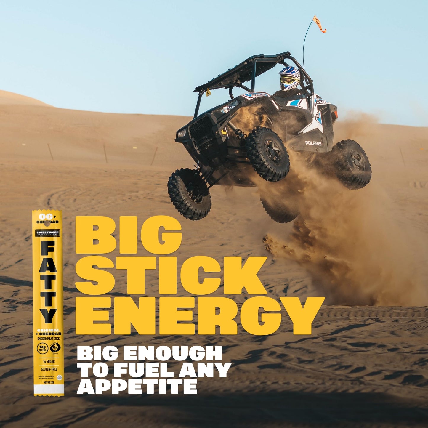 FATTY Grass-Fed Beef Smoked Meat Sticks, Original + Cheddar, 13g Protein, 2 oz. (Pack of 20)