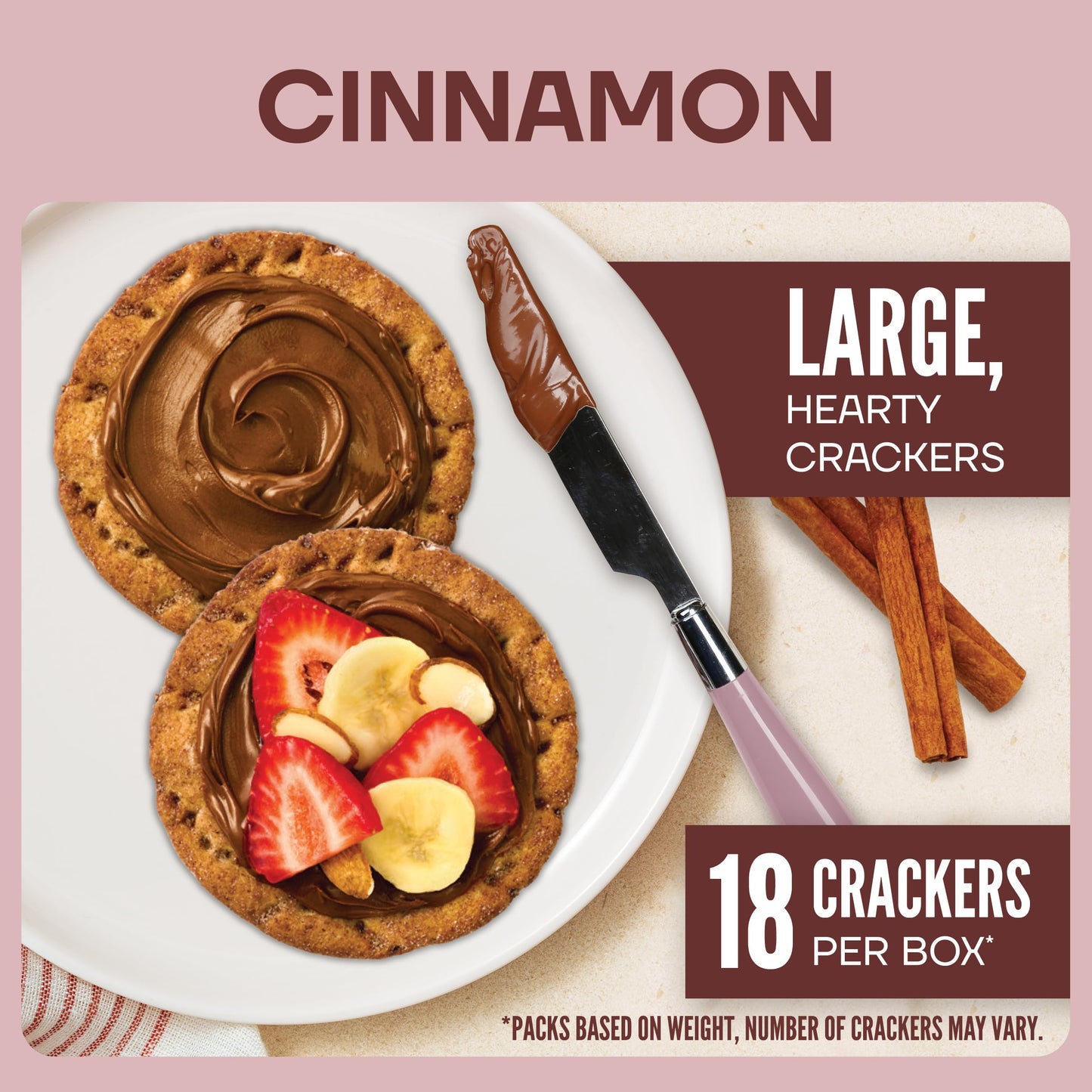 Wasa Cinnamon Crisp Creations, Large Round Toppable  ers, 9.4 oz. (Pack of 8)