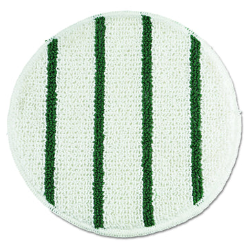 Rubbermaid Commercial Low Profile Scrub-Strip Carpet Bonnet, 19'' Diameter, White/Green