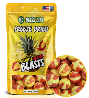 Bliss Life Pineapple Reaper Blast Freeze Dried Pineapple Fruit Candy from TikTok, ASMR Crunchy Candy, Spicy Sweet and Sour Kids 