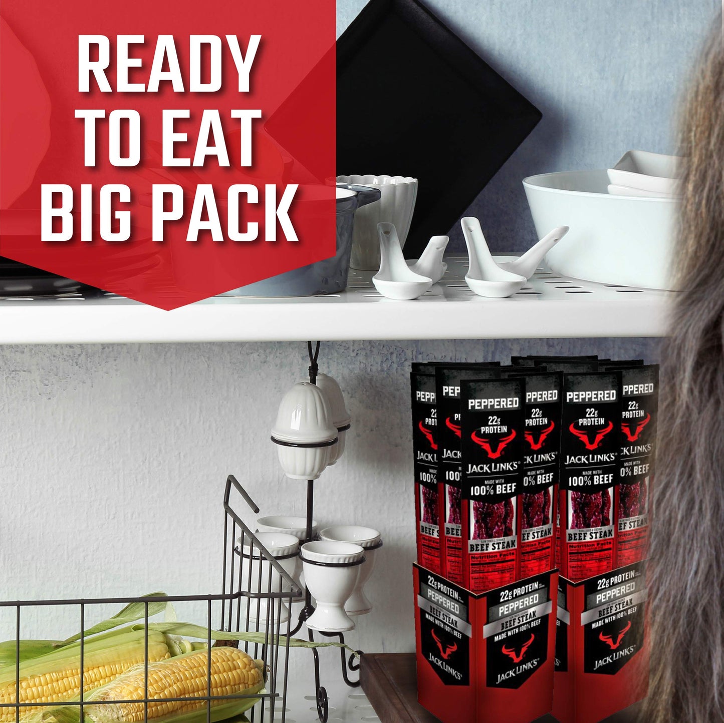 Jack Links Beef Steak Snack, 22g Protein, Keto Friendly, 2 Oz. (12 Count), Individually Wrapped, Bulk Pack