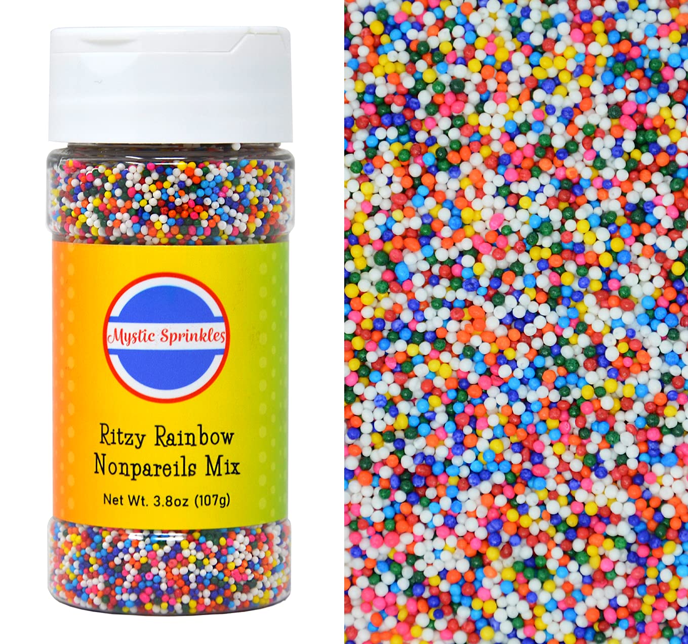 Mystic Sprinkles Nonpareil Sprinkle Mixes (Ritzy Rainbow Nonpareils Mix 3.8Oz)