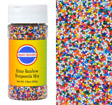Mystic Sprinkles Nonpareil Sprinkle Mixes (Ritzy Rainbow Nonpareils Mix 3.8Oz)