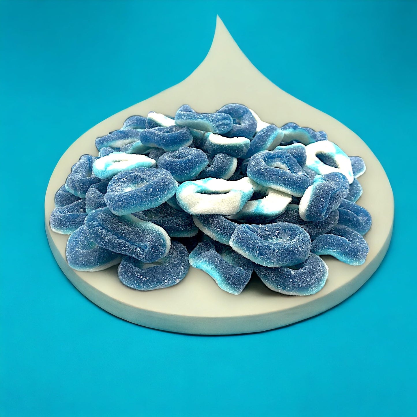 Premium Blue Raspberry Rings -1.5 Lbs Delicious Blue Raspberry Flavor Soft Sweet Gummy Rings In Resealable Bag, Perfect For Snac