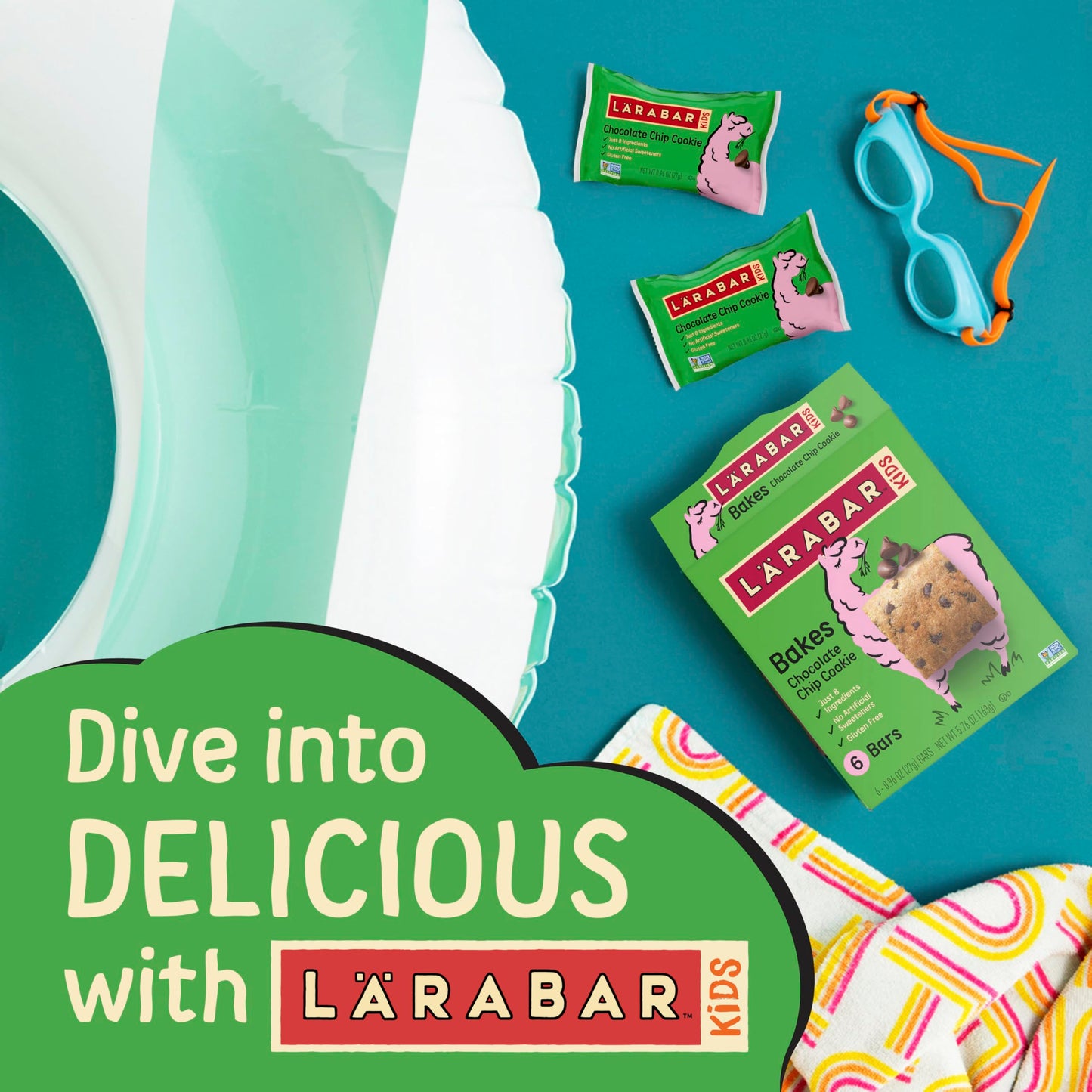 Larabar Kids Bakes Chocolate Chip Cookie Gluten Free Bars, 5.76 oz, 6 Ct (Pack of 8)