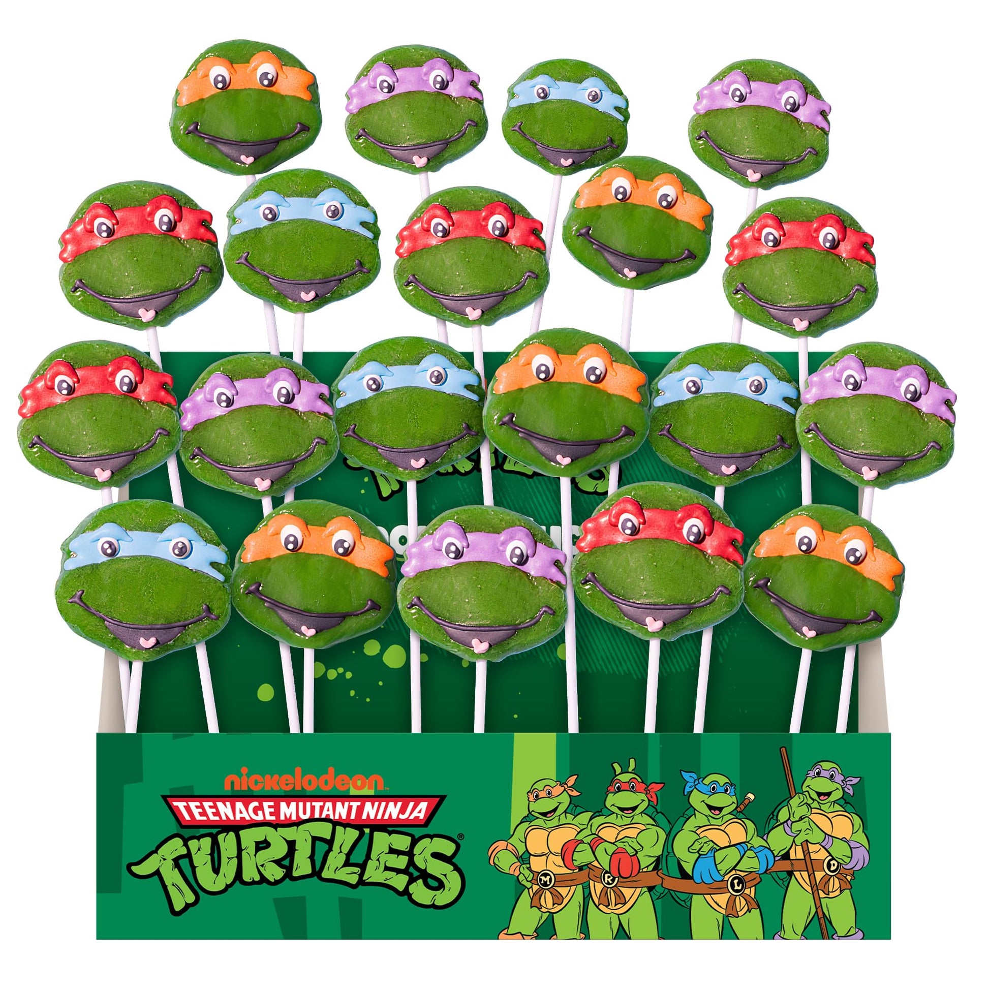 Teenage Mutant Ninja Turtles Jumbo Lollipops By Bubblegum Kids | Stocking Stuffers  Holiday Candy  Party Favors | Hand Crafted Made With Natural Colors & Flavors | Individually Wrapped Pops | 20 Pack