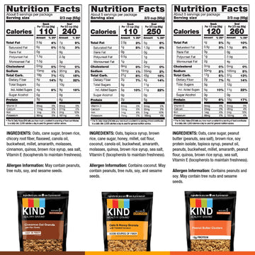Kind Healthy Grains Clusters, Granola Variety Pack, Healthy Snacks, Gluten Free, 3 Count