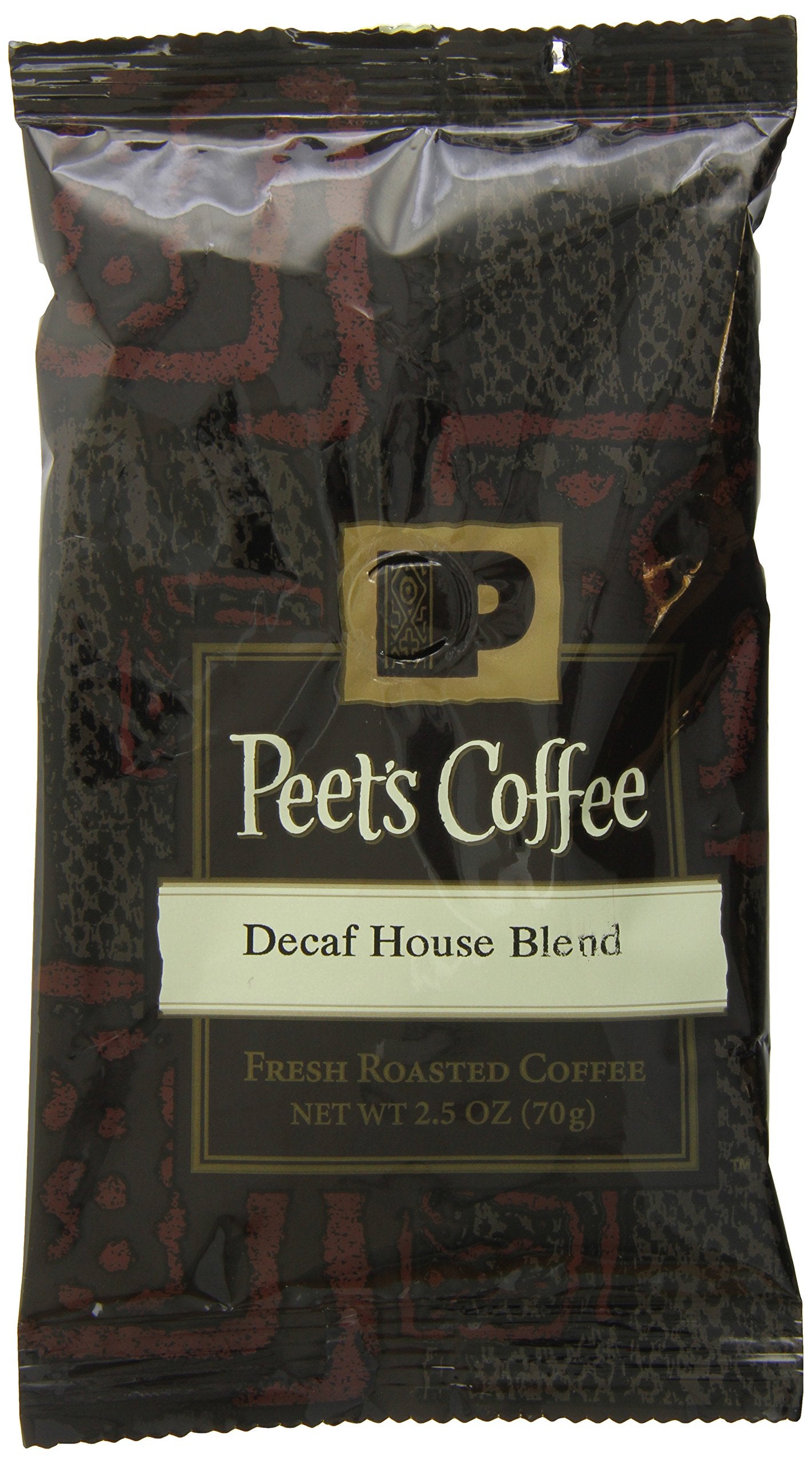 Peets Coffee & Tea Decaffeinated House Blend Ground Coffee, 2.5-Ounce Fractional Packs (Pack Of 18)