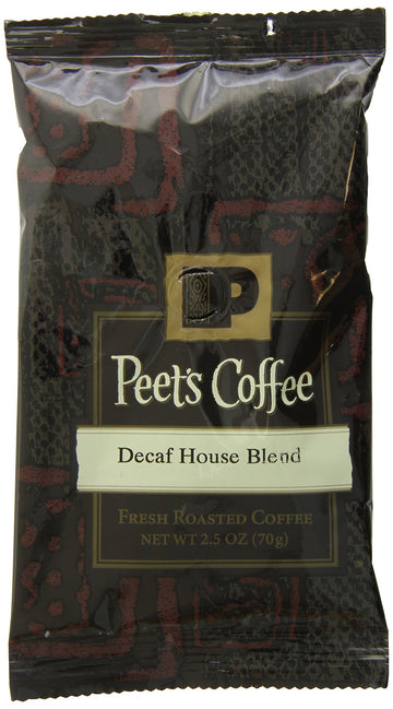 Peets Coffee & Tea Decaffeinated House Blend Ground Coffee, 2.5-Ounce Fractional Packs (Pack Of 18)