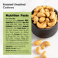 NUTS - U.S. Roasted Unsalted Cashews, Whole Kernels & Pieces, 1 LB