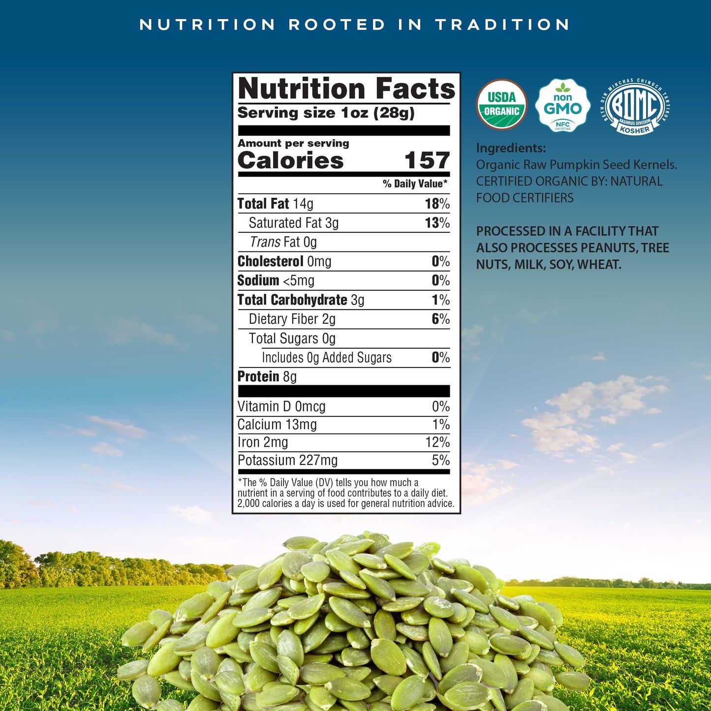 Crop By Pop - Organic Raw Pumpkin Seeds, (32 Oz - 2 Lb) Usda Organic & Non Gmo Certified - Plant Based, Vegan, Kosher