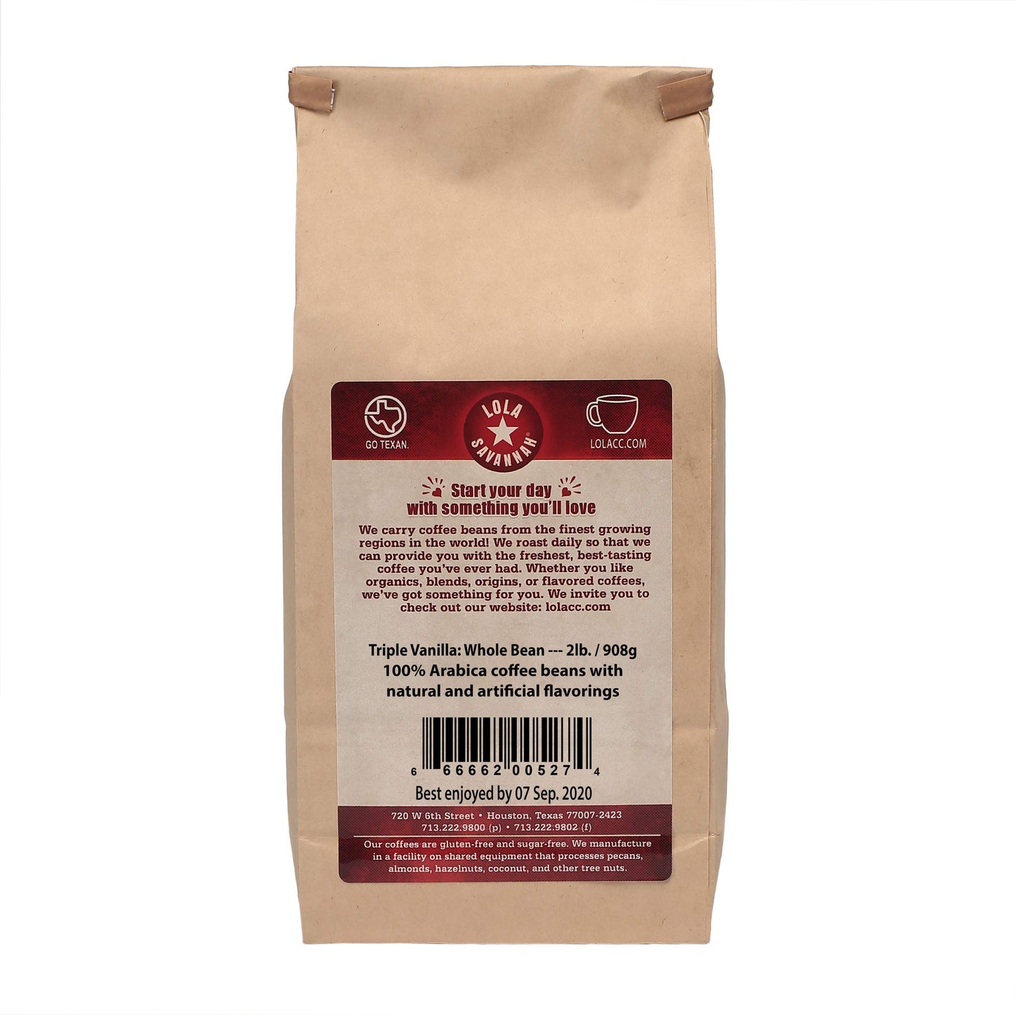 Lola Savannah Triple Vanilla Whole Bean Coffee - Three Unique Layers Of Vanilla Delivers An Irresistible Velvety Smooth Sweet Cr