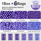 HUEBEATY 6-in-1 Purple Edible Pearls Sprinkles, Sanding Sugar for Cake Decorating, Cupcakes, Cookies & Ice Cream - 180g, Edible