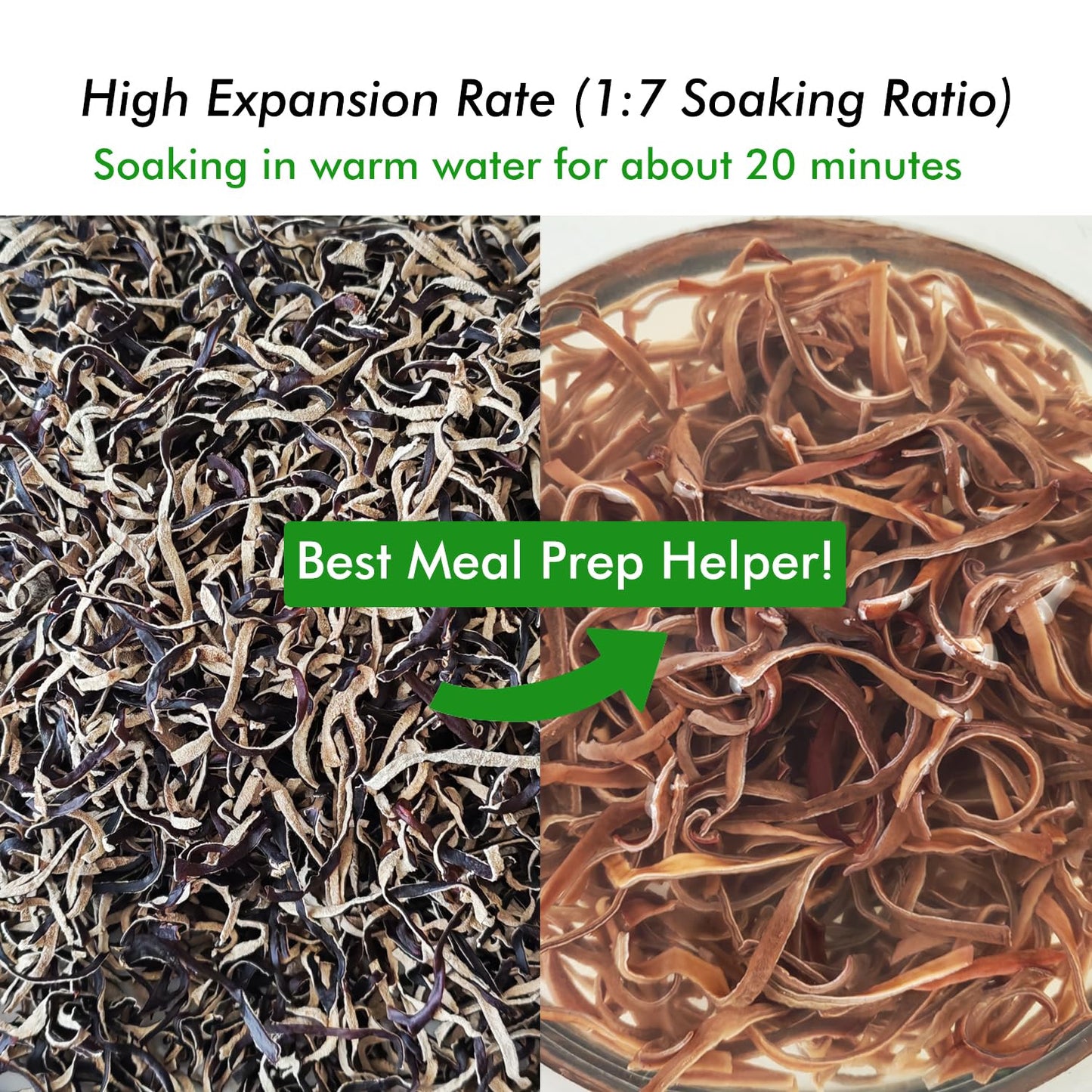 VIGOROUS MOUNTAINS Shredded Dried Woodear Mushrooms  Natural & No Additives  Rich in Fiber & Iron - 6oz (170g) - Perfect for Asian Cuisine  Soups  Stir-Fries & Hot Pot