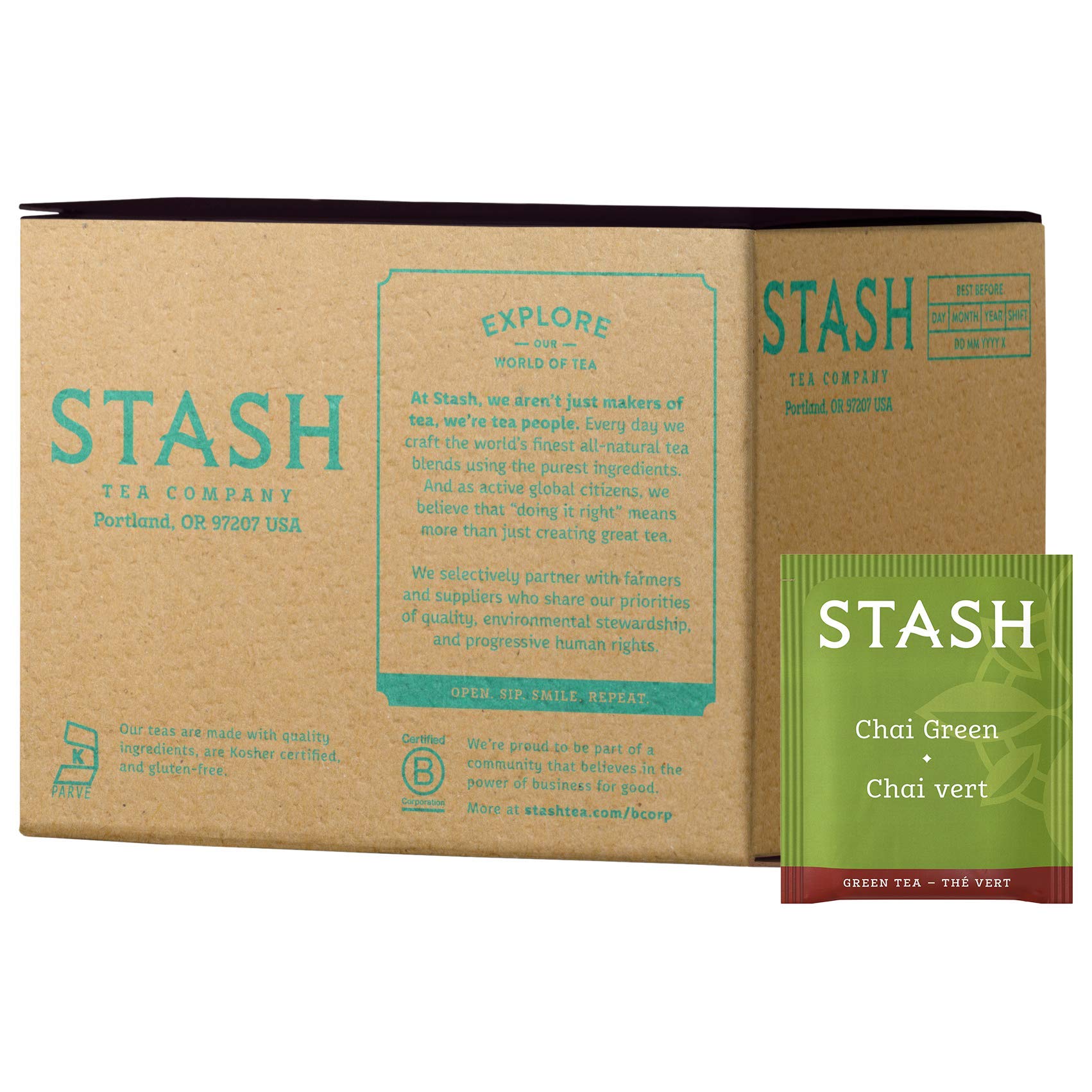Stash Tea Green Chai Tea, Box Of 100 Tea Bags (Packaging May Vary)