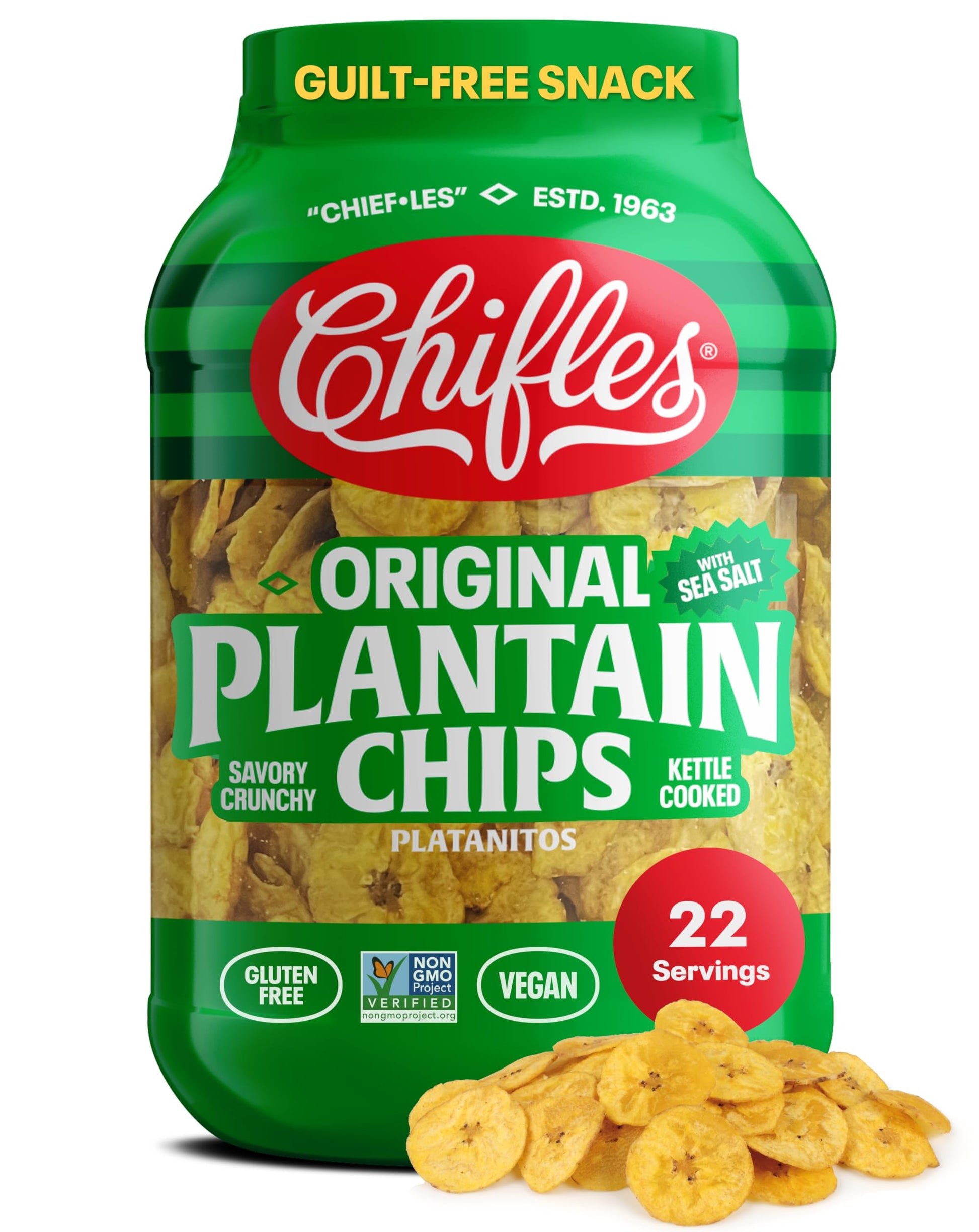 Chifles Original Sea Salt Plantain Chips - 22oz Tub - 1 Count