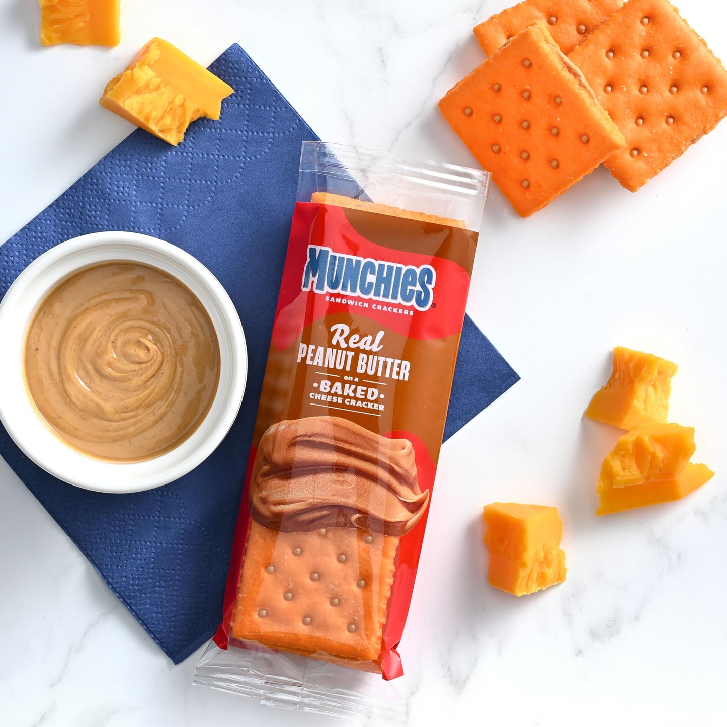 Munchies Sandwich Crackers, Assorted Peanut Butter Variety Pack (Pack Of 4, 32 Count)