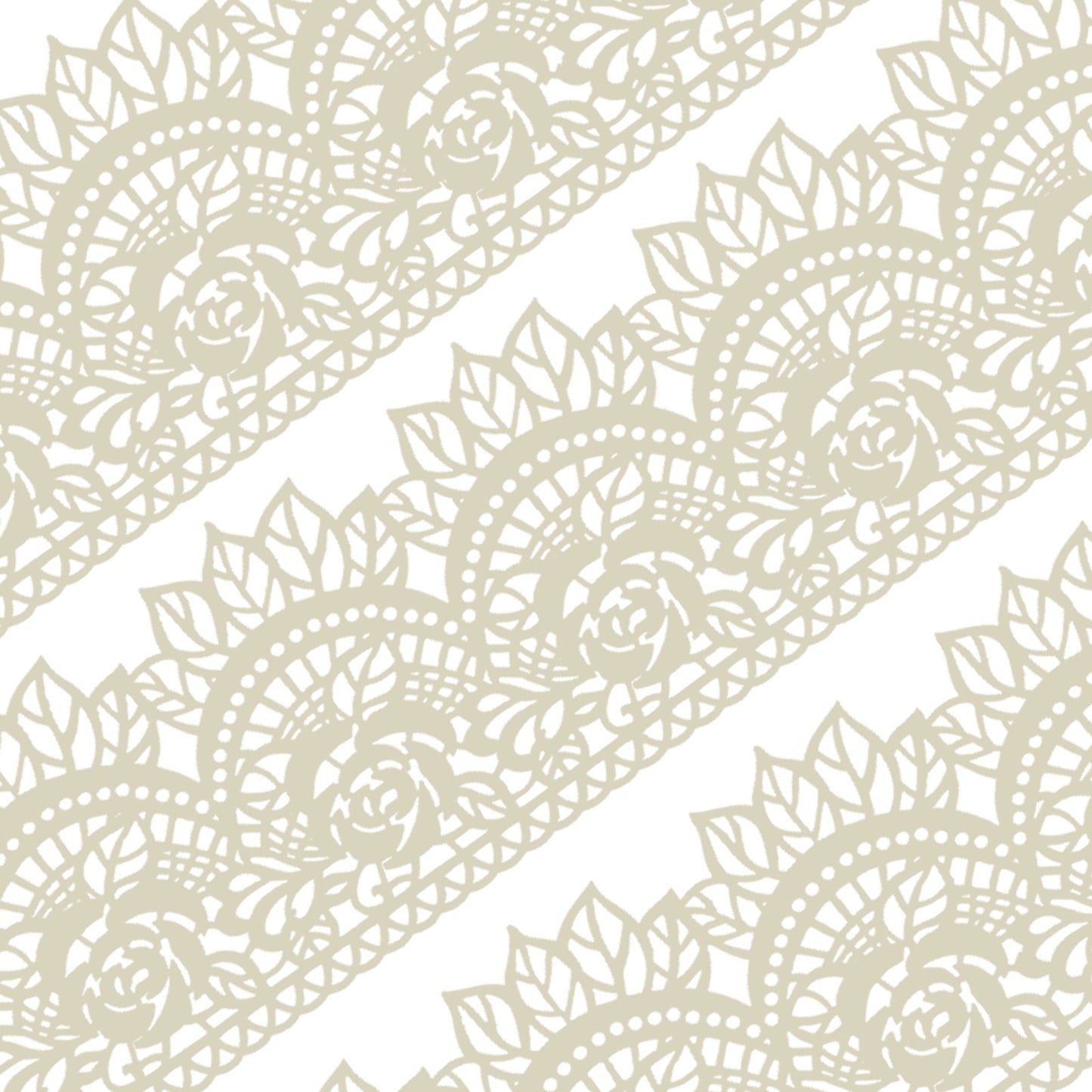FUNSHOWCASE Edible Cake Lace Rose Scallop Set - 14-inch, 10 Count, Ivory White, Model 1322