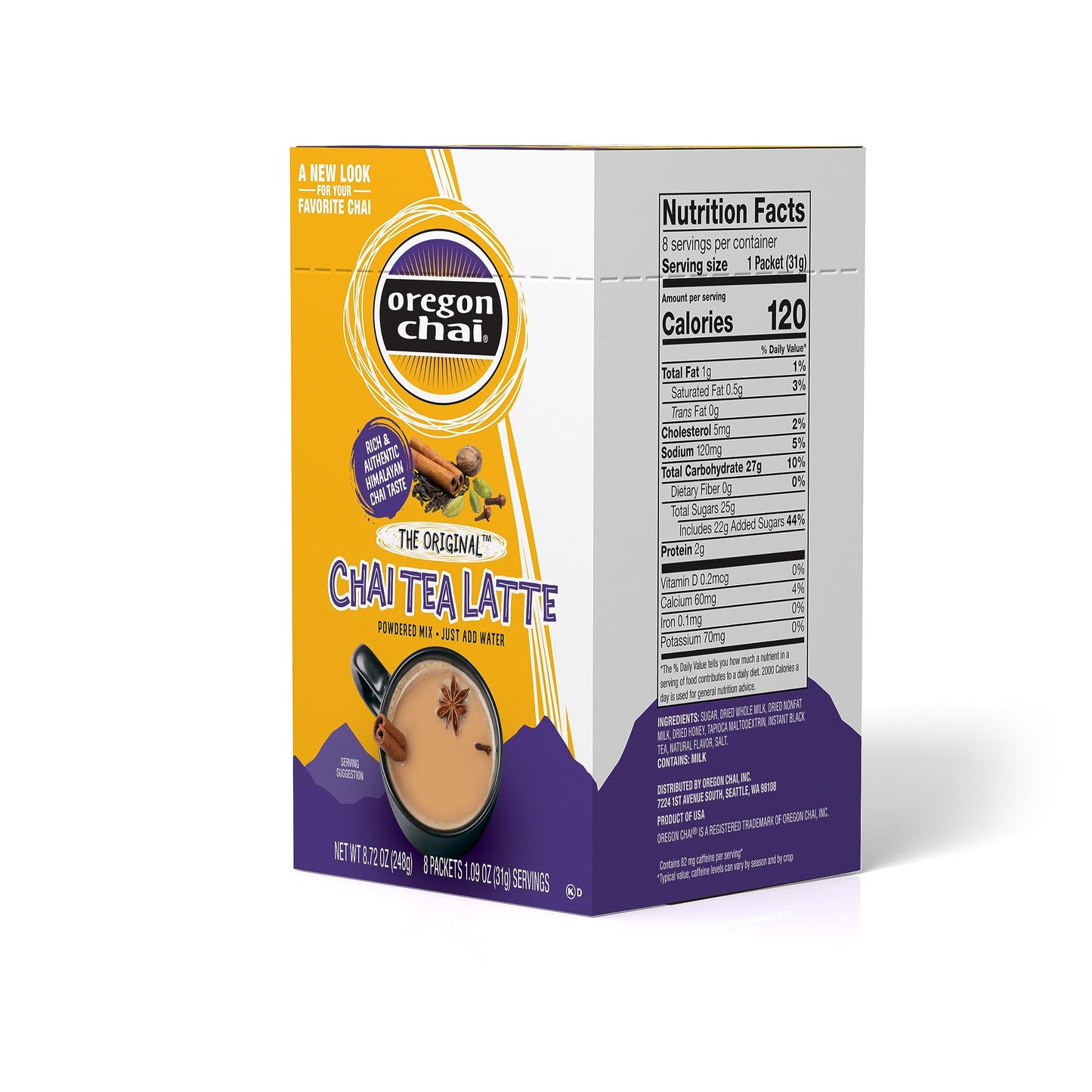 Oregon Chai Original Dry Chai Latte Mix, 8 Count (Pack Of 1)