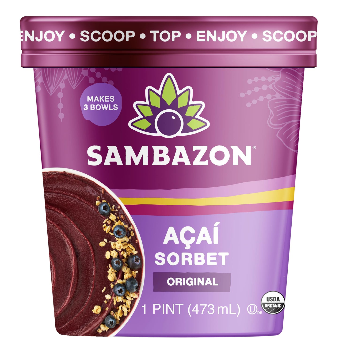 Sambazon Organic Original Aa   Berry Sorbet, 16 Oz