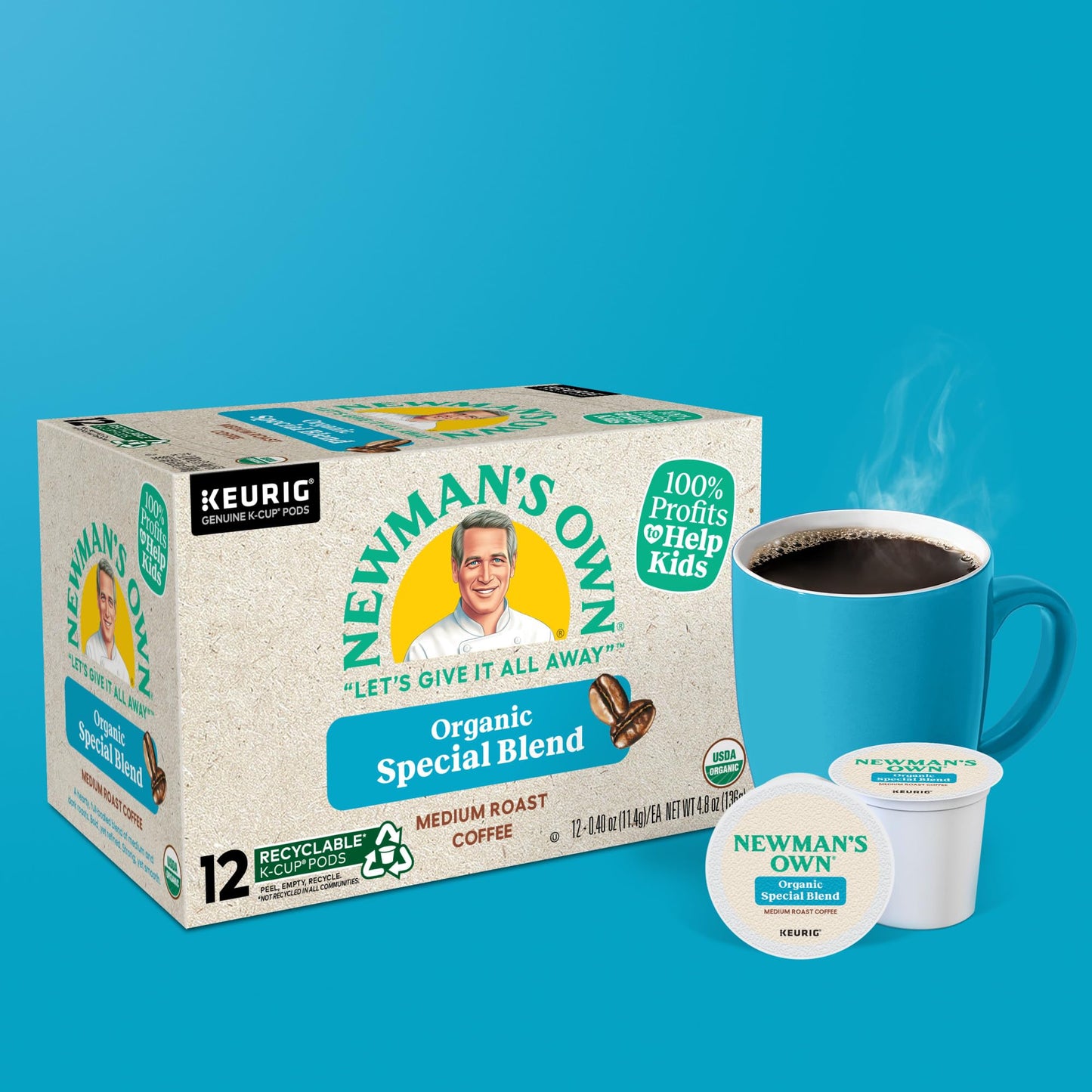 Newmans Own Organics Special Blend Keurig Single-Serve K-Cup Pods, Medium Roast Coffee, 72 Count (6 Packs of 12)