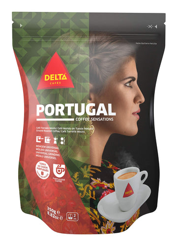 Delta Ground Roasted Coffee Portugal For Espresso Machine Or Bag 250G