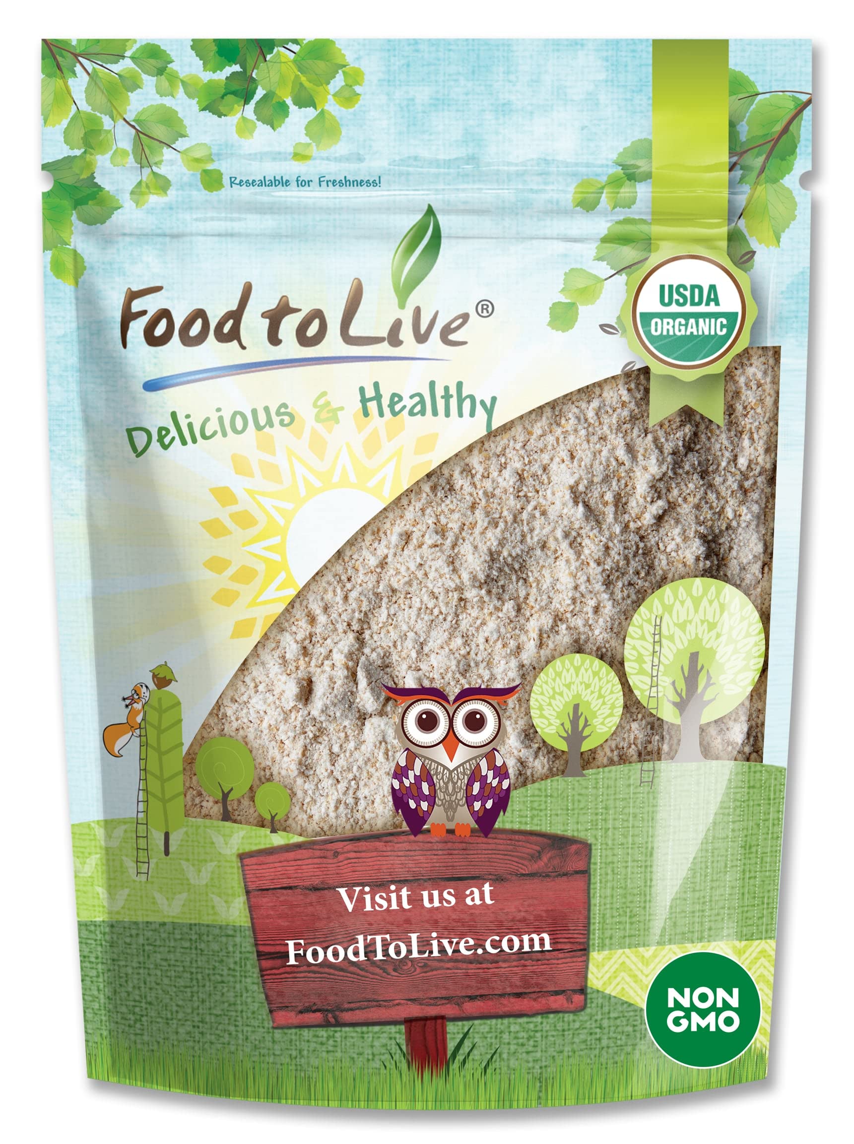 Food to Live Organic Whole Grain Buckwheat Flour, 1 Pound - Non-GMO, Kosher, Unbleached, Unbromated, Unenriched, Stone Ground, P