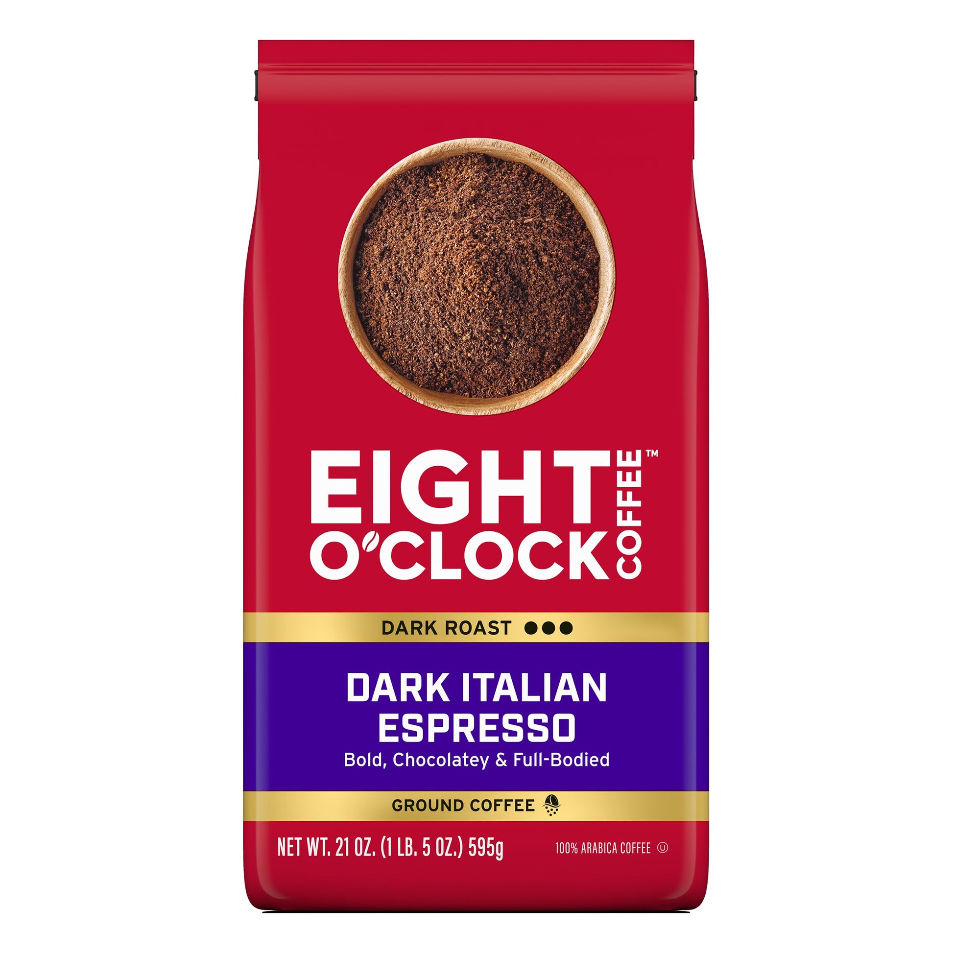 Eight OClock Coffee Ground Coffee, Dark Italian Espresso, 21 Ounce, Pack of 1