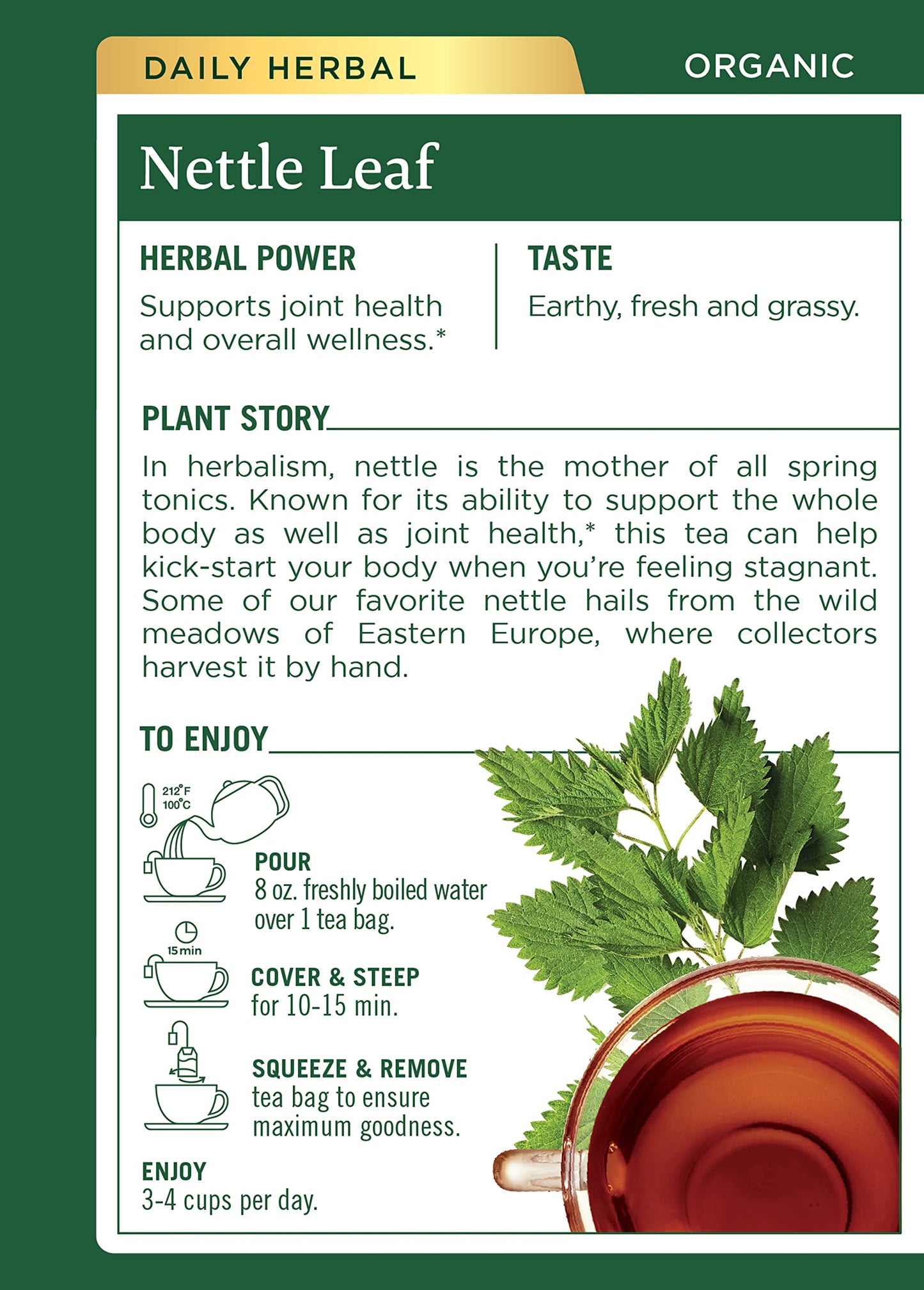 Traditional Medicinals Organic Nettle Leaf 16 Tea Bags (Pack Of 2)