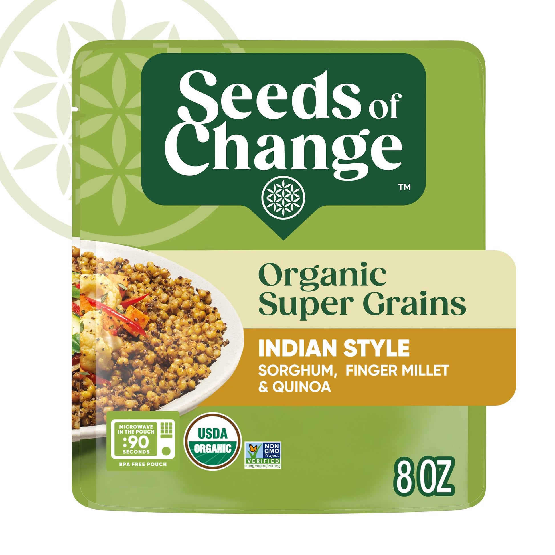 SEEDS OF CHANGE Organic Super Grains Indian Style Side Dish, 8 OZ Pouch (Pack of 6)