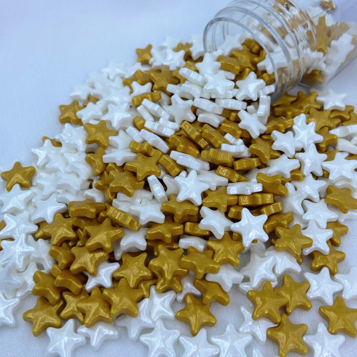 Littlestar Sprinkles - White And Gold Star Sprinkle For Cake Decorating 4 Ounce - Sugar Mix Star Sprinkles For Cupcake Toppers,