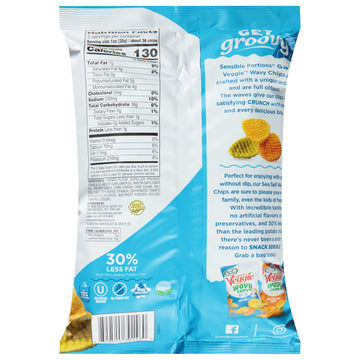Sensible Portions Garden Veggie Wavy Chips, Sea Salt, 5 Oz (Pack Of 12)