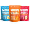 Moon Cheese Variety Pack, Cheddar, Gouda & Pepper Jack, Crunchy, Protein-Rich Cheese Snack, Gluten Free, Keto Friendly, 100% Rea