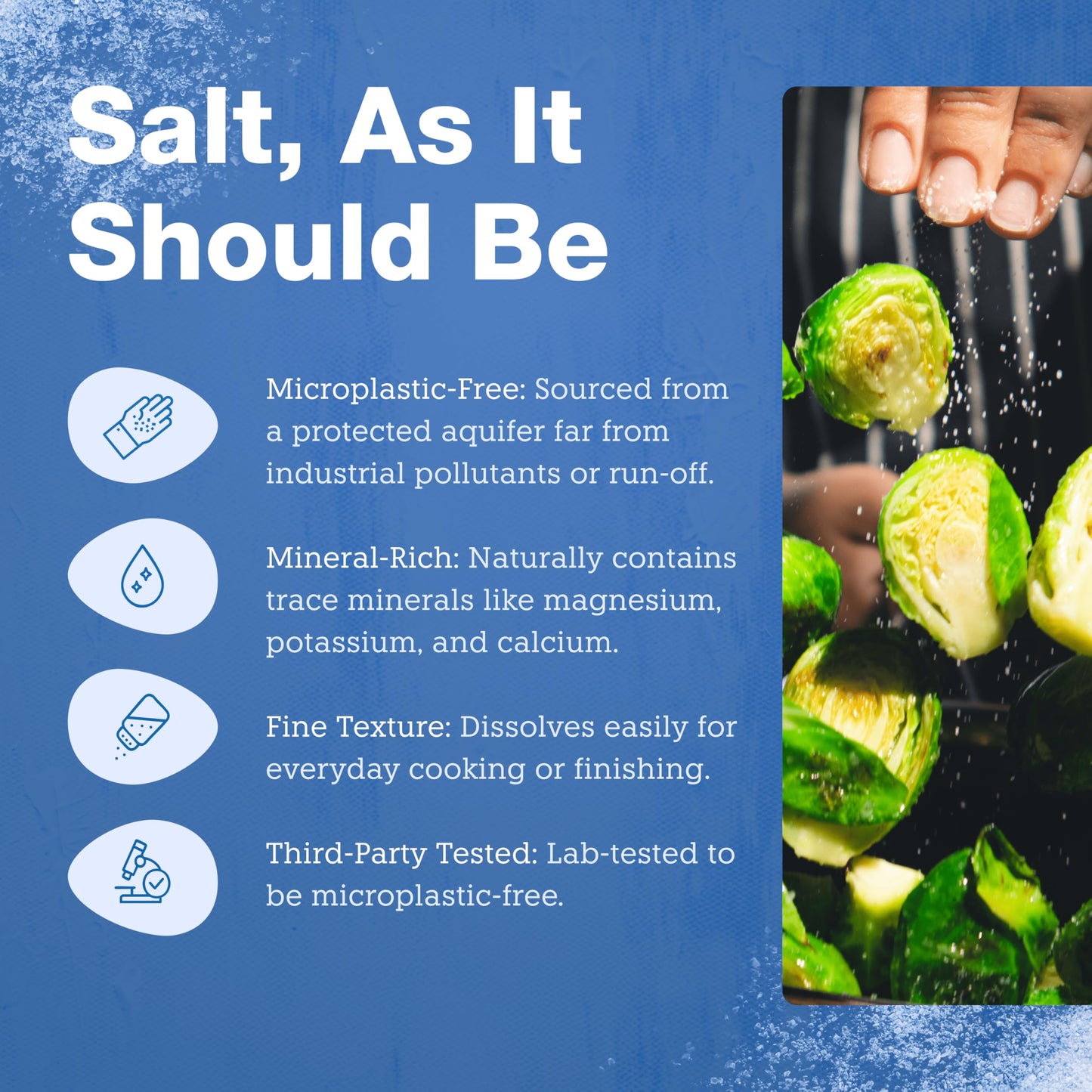 Vera Salt Fine Spring Salt - 300g Pack - Hand-Harvested White Crystals from Spain - Fine Texture with Natural Minerals - Plastic