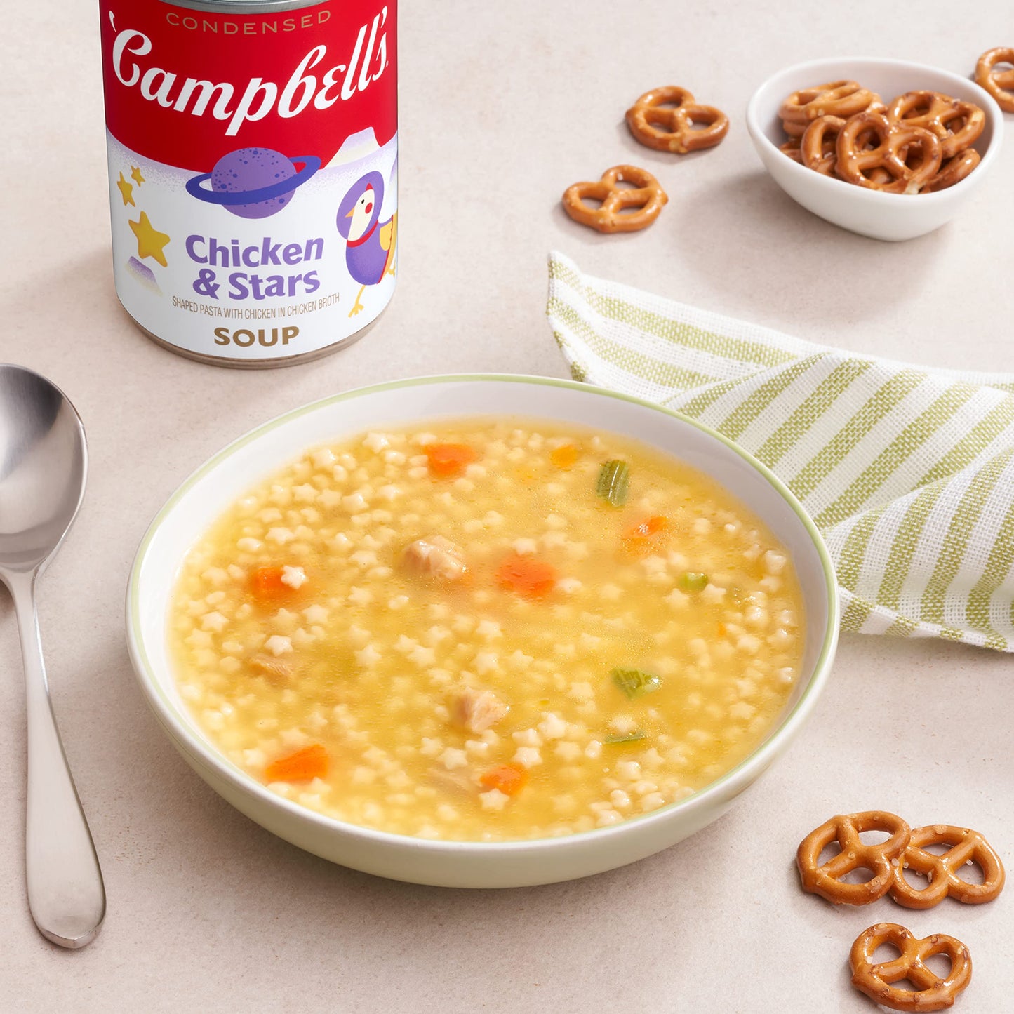 Campbell'S Condensed Kids Soup, Chicken & Stars Soup, 10.5 Ounce Can (Pack Of 12) (Packaging May Vary)