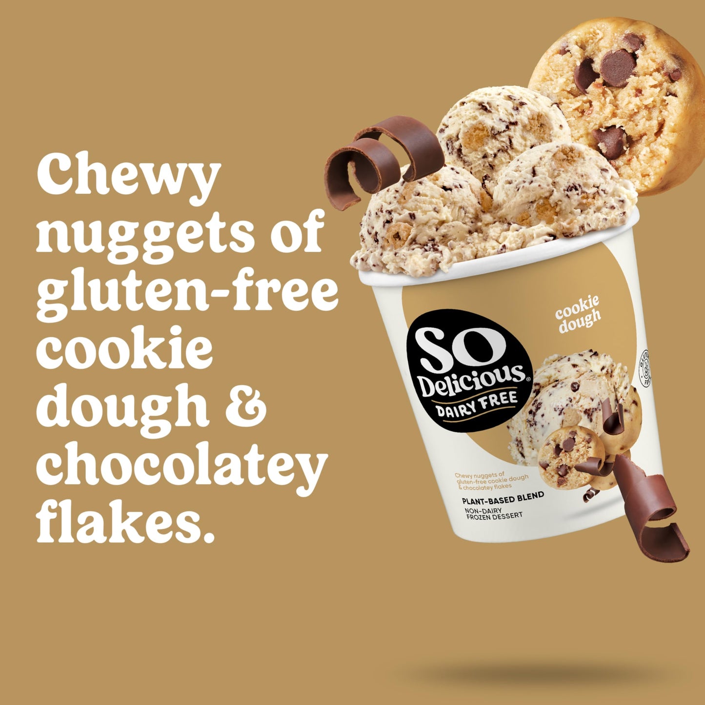 So Delicious Dairy Free Coconutmilk Frozen Dessert, Cookie Dough, Vegan, Non-GMO Project Verified, 1 Pint