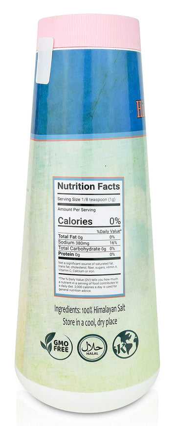 Natural Pink Himalayan Cooking Salt - Kosher Certified Fine Grain Gourmet Salt in 26 oz Refillable Shaker - Heart Healthy Salt P