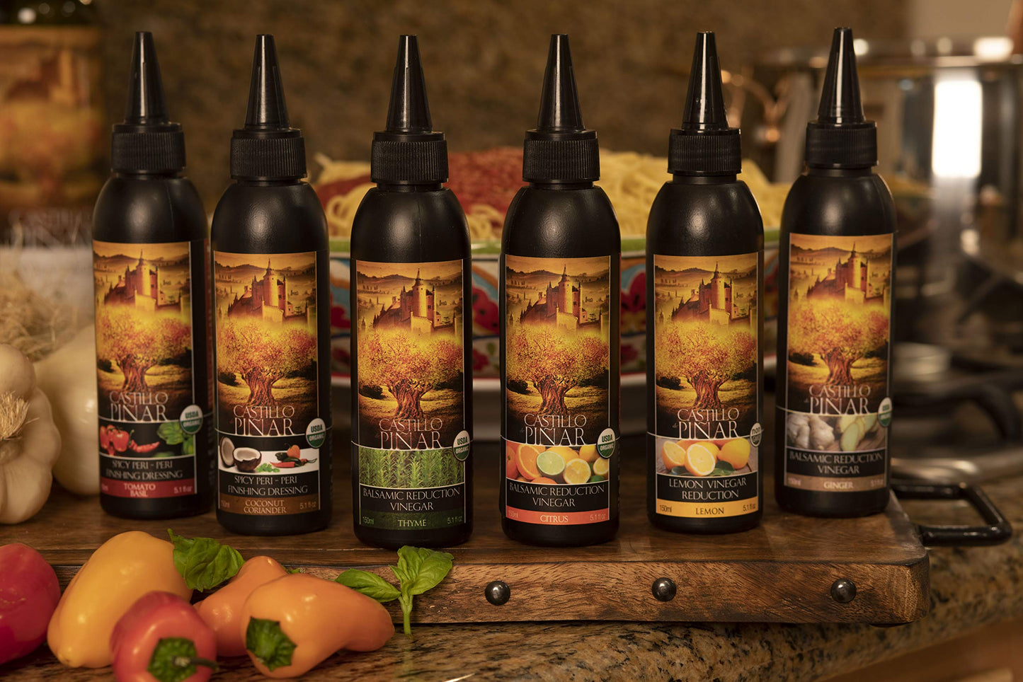 Castillo De Pinar 3-Pack Ginger Balsamic Reduced Vinegar, 150Ml Non Gmo