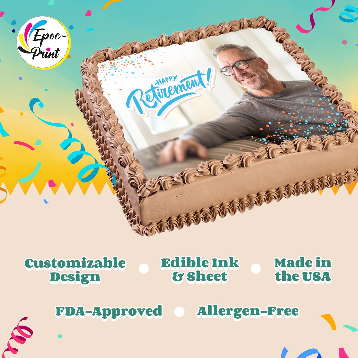 Custom Edible Prints On Cake: Create Your Special Event With Custom Edible Image Toppers - Upload Photos For Unique, Stylish Des