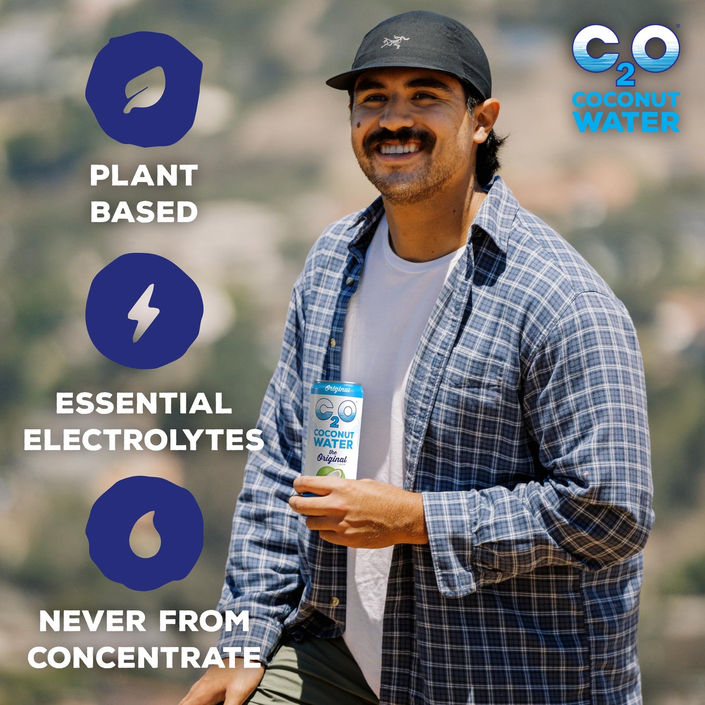C2O - Coconut Water, The Original Flavor (24 Pack) - Made with Fresh Coconut Water - Plant Based - Non GMO - Canned Water - Natu