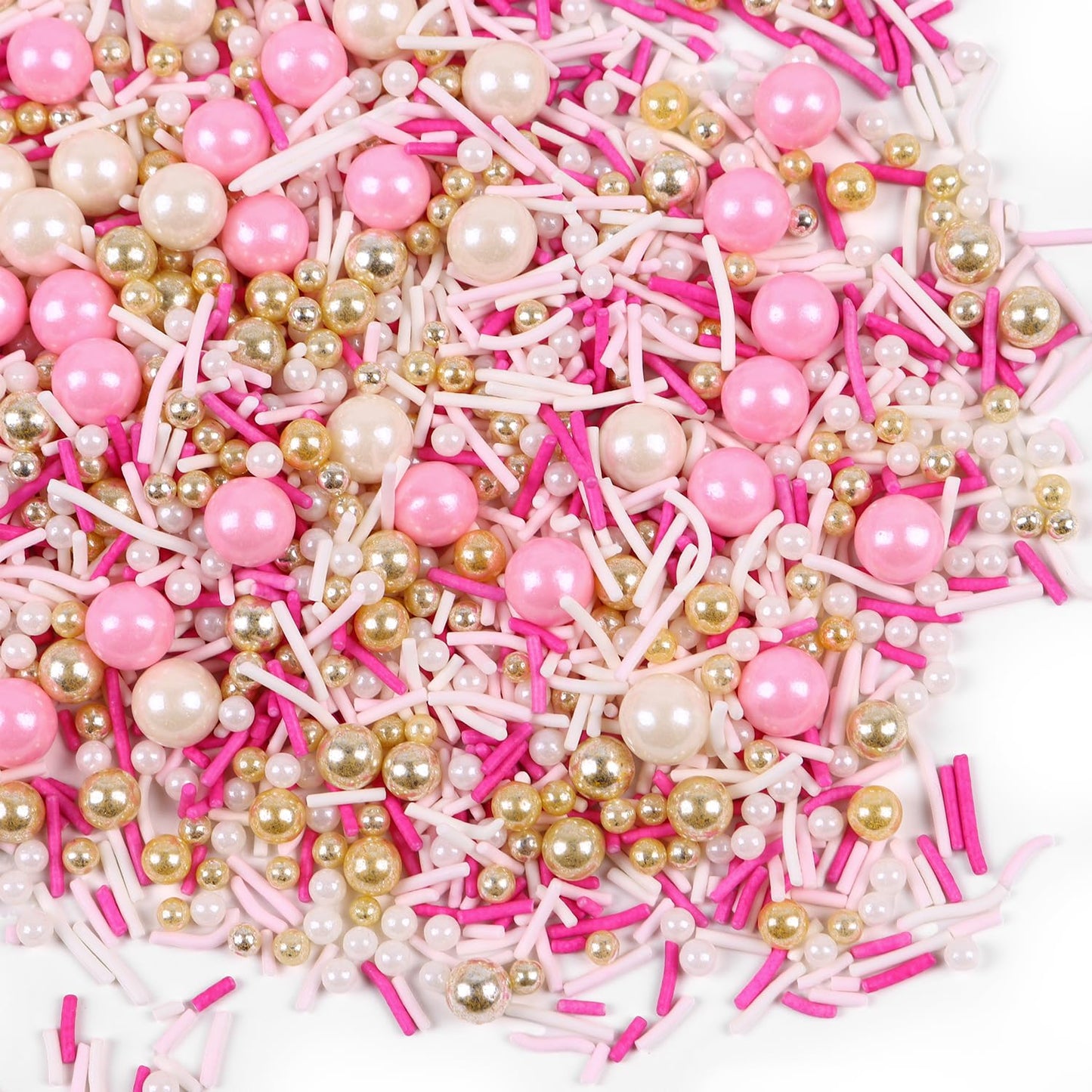 Valentine Pink Sprinkles For Cake Decorating Edible Sprinkles For Cookies Ice Cream Cupcake Topper 7 Ounce Metallic Sprinkle Mix Perfect For Wedding New Years Eve Party