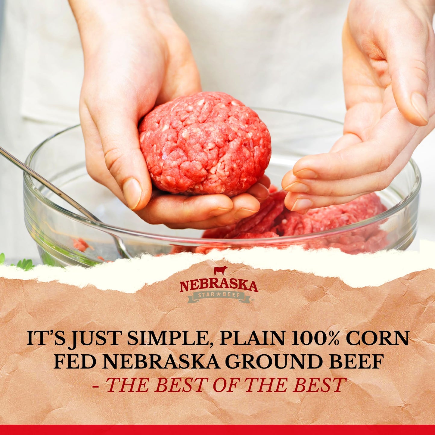 Nebraska Star Beef Angus Ground Beef, 80/20, Frozen Hamburger Patties, 10 x 1lb Packages