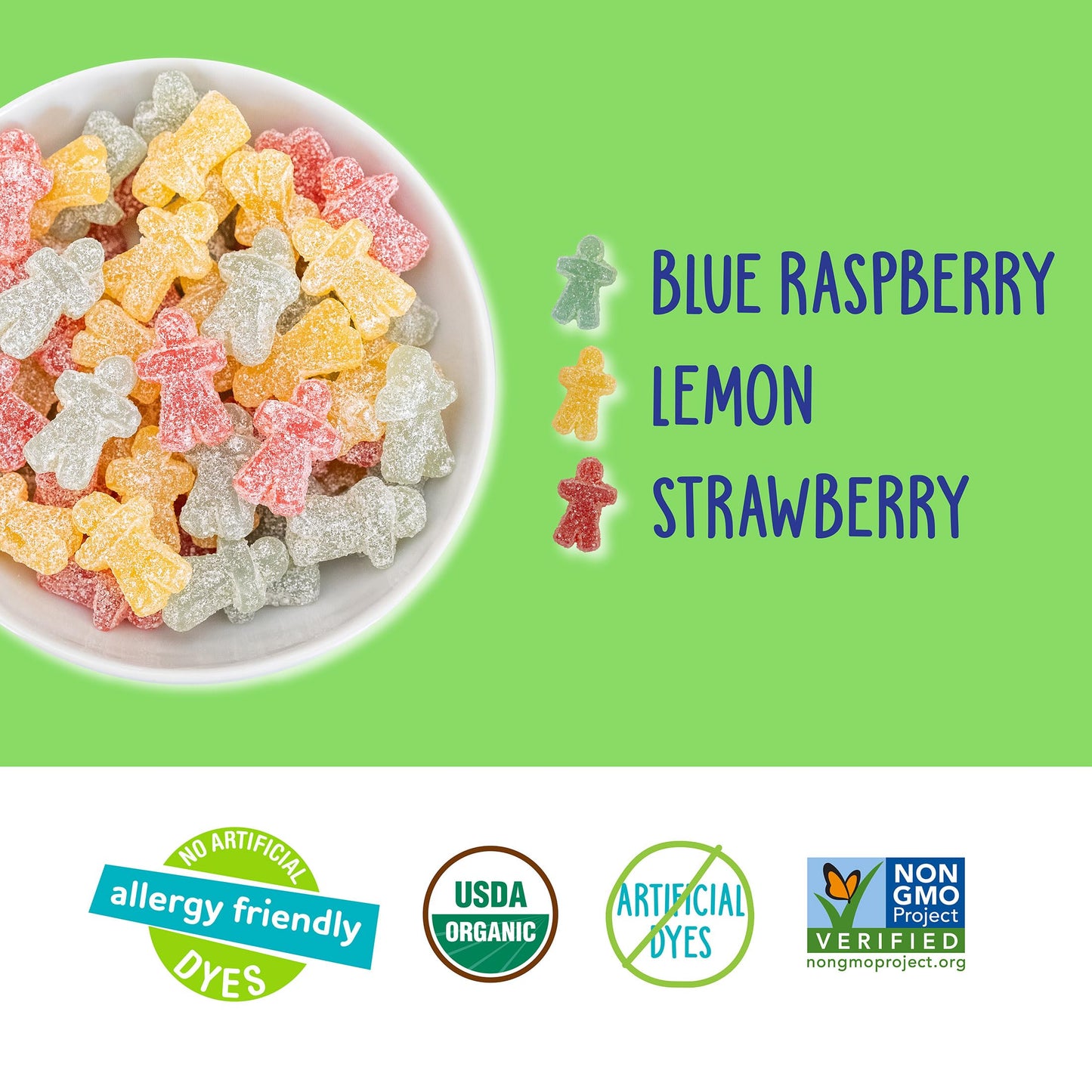 YumEarth Organic Sour Littles Chewy Candy - Allergy Friendly (Top 9 Free), No Artificial Dyes, Non GMO, Gluten Free, Vegan Candy