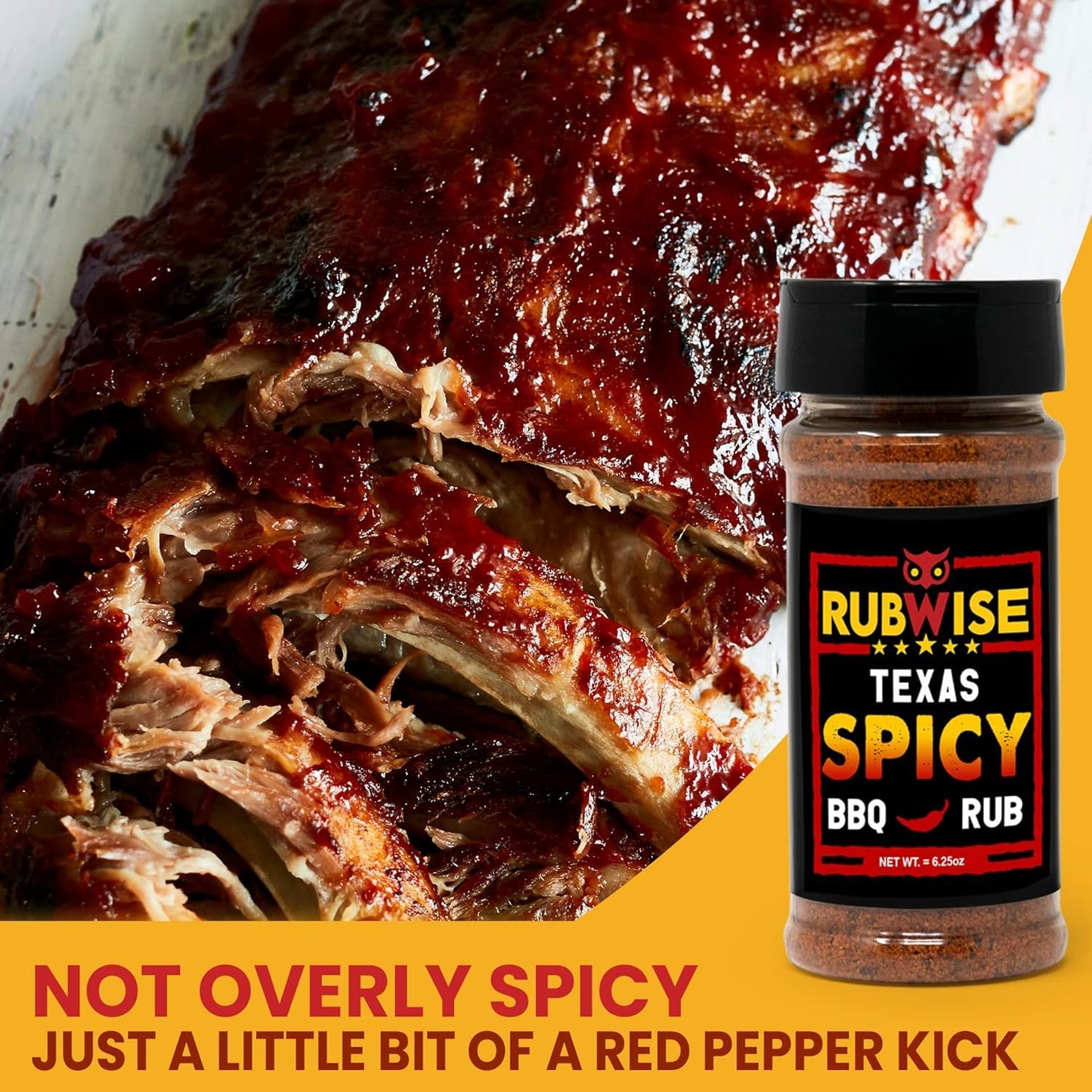 Five Star Seasonings Spicy BBQ Rub - All Natural Texas Style Brisket Rub, 6.25 oz, No MSG