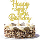 YCTHUNFISH 13th Birthday Cake Topper Glitter Heart Star Gold Bamboo Decoration