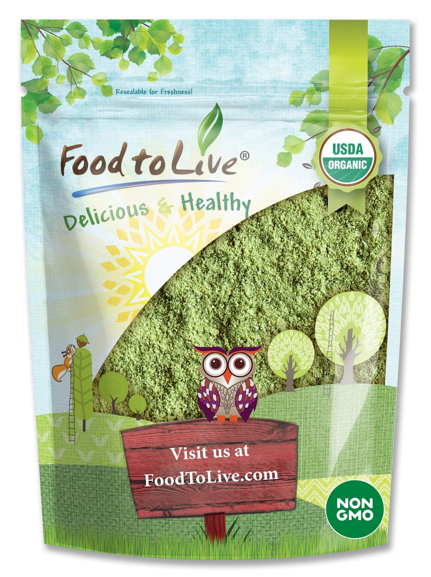 Food to Live Organic Barley Grass Powder, 6 Ounces - Non-GMO, Finely Ground Whole Dried Young Leaves, Pure, Kosher, Vegan, Bulk.